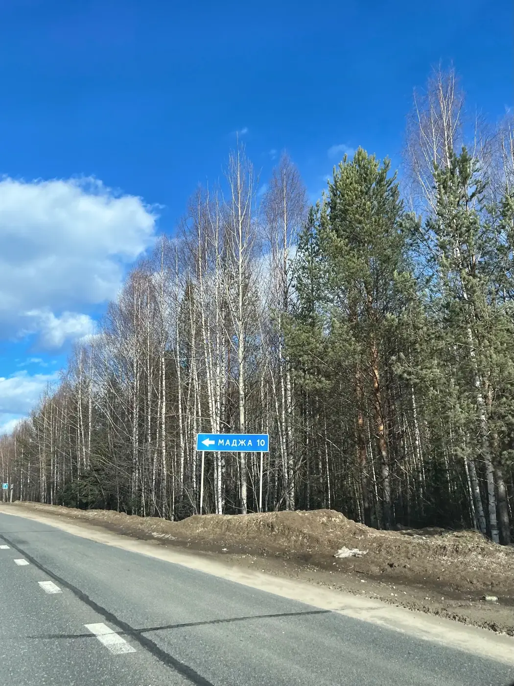 Дорога к селу Маджа через лес